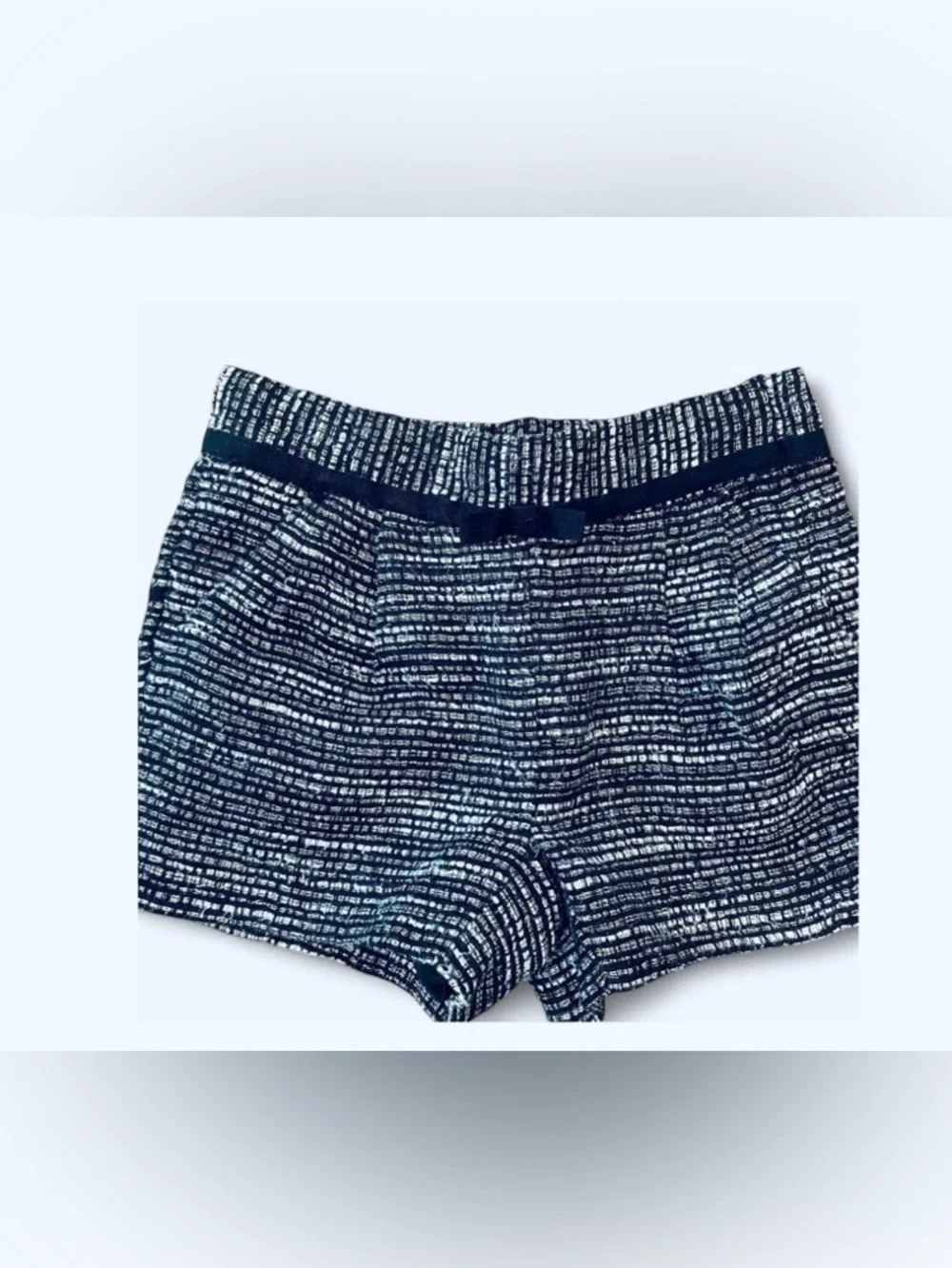 Janie and Jack 2T Black White Tweed Metallic Bow Shorts Preppy Chic